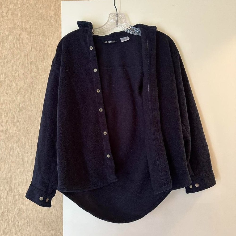Navy Fleece button up shirt